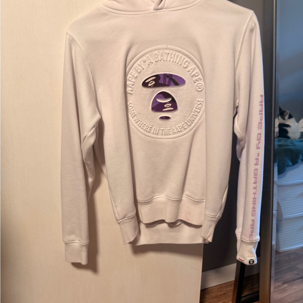 Bape White Sweatshirt with Purple Accents